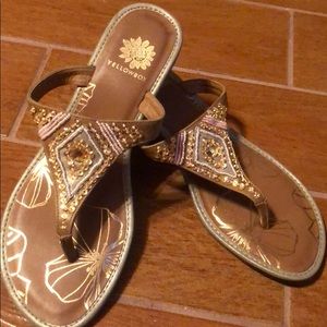 Gold Yellowbox sandals New without box size 51/2.
